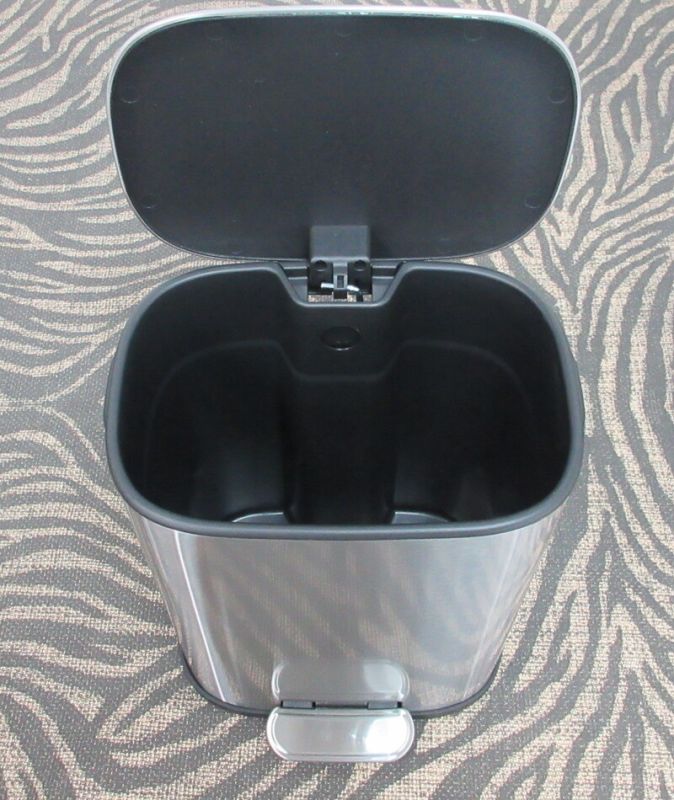 Відро для сміття з плавним закриттям овальне Mixxus Premium Diverse-TC0105 SS Color 5л колір наржавійка (MI7078)