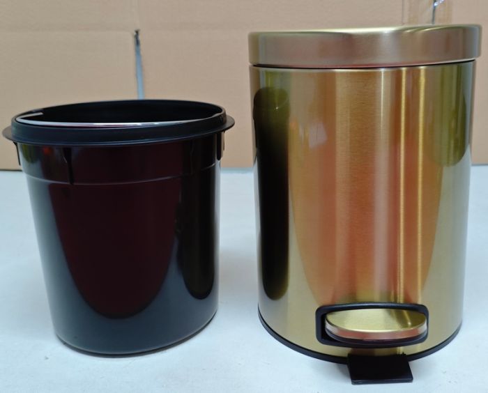 Відро для сміття з плавним закриттям кругле Mixxus Ellipse-TC0205 Brushed Gold 5л (колір матове золото) (MI8400)