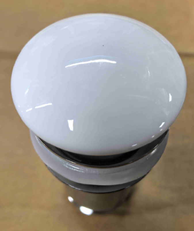 Донний клапан для раковини Koer PW-07-11 1 1/4'' з переливом автоматичний СLICK-СLACK (Біла керам.накл.) (KR5784)