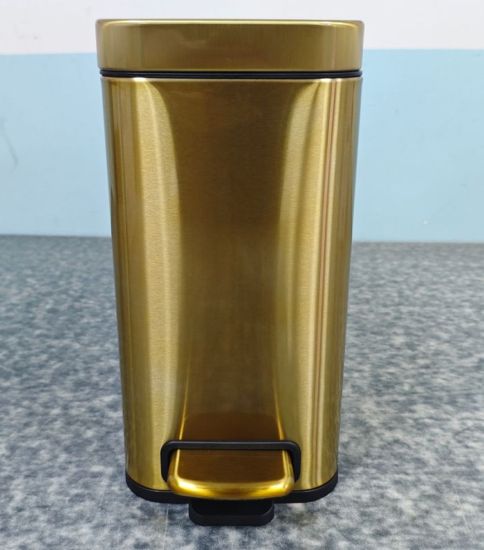 Відро для сміття з плавним закриттям прямокутне Mixxus Premium Quadro-TC0105 Brushed Gold 5 л (колір матове золото) (MI8394)