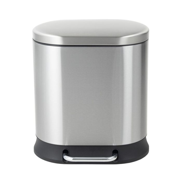 Відро для сміття з плавним закриттям овальне Mixxus Premium Strong-TC0120 SS Color 20л колір наржавійка (MI7081)
