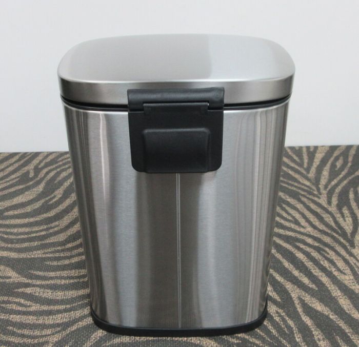 Відро для сміття з плавним закриттям прямокутне Mixxus Bevel-TC0105 SS Color 5л колір наржавійка (MI7086)