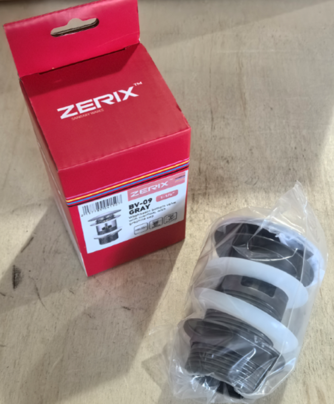 Донний клапан для раковини з переливом Zerix BV-09 GRAY 1 1/4" автоматичний Click-Clack (Колір графіт) (MY0415)