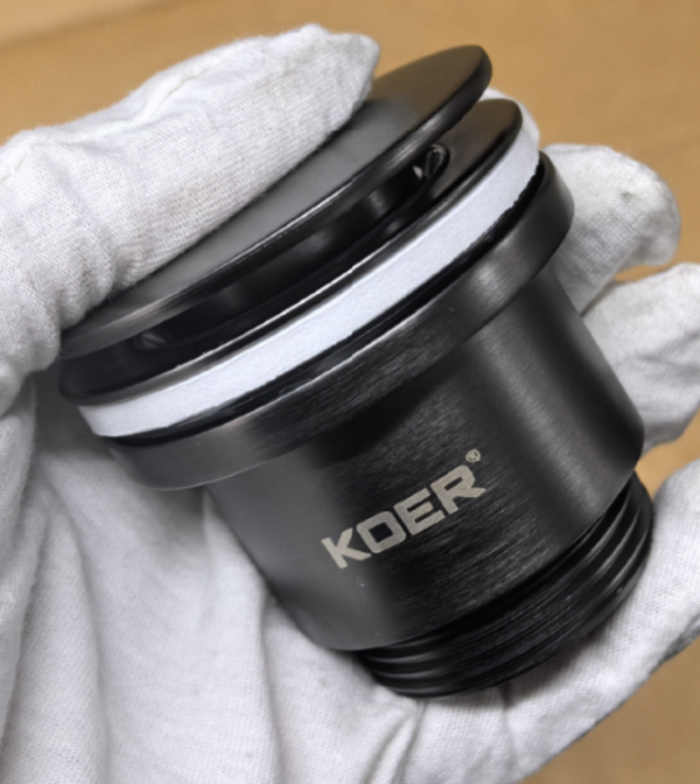 Донний клапан для раковини Koer PW-11-07 1 1/4''  універсальний (з/без перел) СLICK-СLACK (Колір графіт) (KR5793)