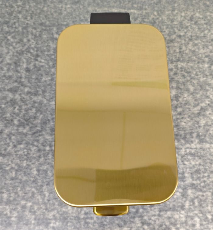 Відро для сміття з плавним закриттям прямокутне Mixxus Premium Quadro-TC0105 Brushed Gold 5 л (колір матове золото) (MI8394)