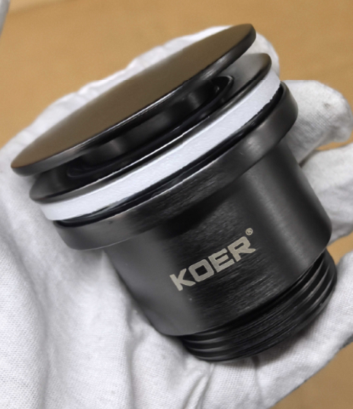 Донний клапан для раковини Koer PW-11-07 1 1/4''  універсальний (з/без перел) СLICK-СLACK (Колір графіт) (KR5793)