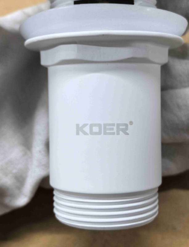 Донний клапан для раковини Koer PW-07-03 1 1/4'' з переливом автоматичний СLICK-СLACK (Колір білий) (KR5783)