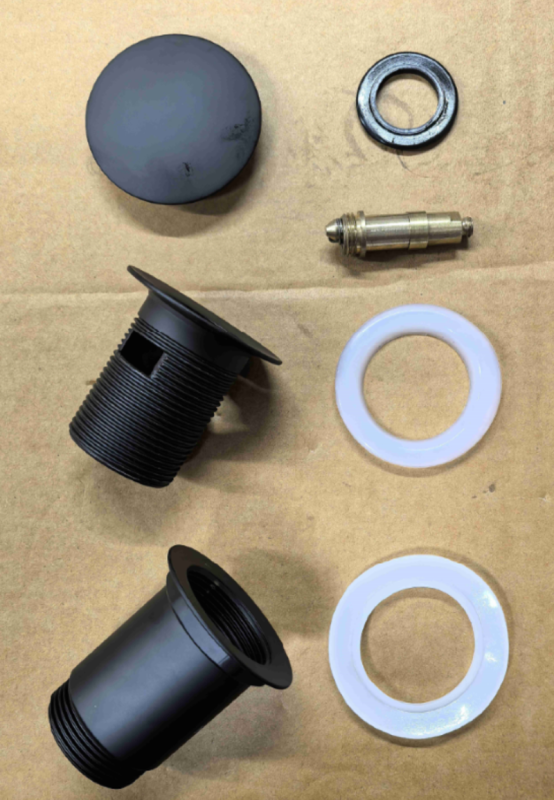 Донний клапан для раковини Koer PW-07-05 1 1/4'' з переливом автоматичний СLICK-СLACK (Колір чорн) (KR5785)