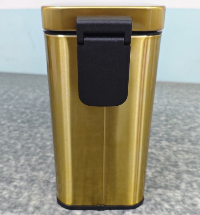 Відро для сміття з плавним закриттям прямокутне Mixxus Premium Quadro-TC0105 Brushed Gold 5 л (колір матове золото) (MI8394)