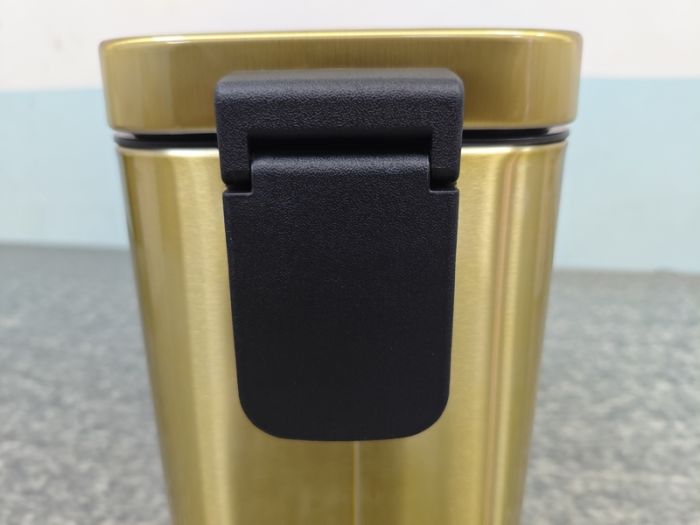 Відро для сміття з плавним закриттям прямокутне Mixxus Premium Quadro-TC0105 Brushed Gold 5 л (колір матове золото) (MI8394)