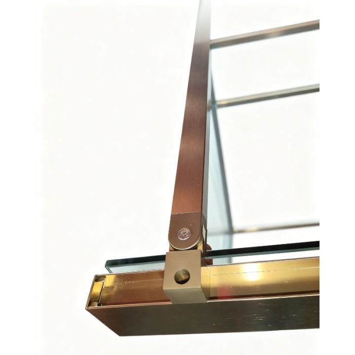 Шторки скляні на ванну розсувні Koer SR BS06-120x150-TR-12 прозоре скло Easy Clean 6мм, матове золото (KR5946)