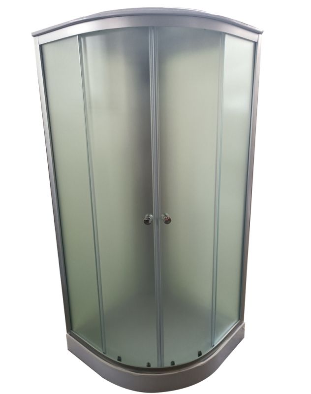 Бокс душовий без гідромасажу Mixxus STRONG SB02-90x90x215-FB SATIN з низьким піддоном (MI6886)