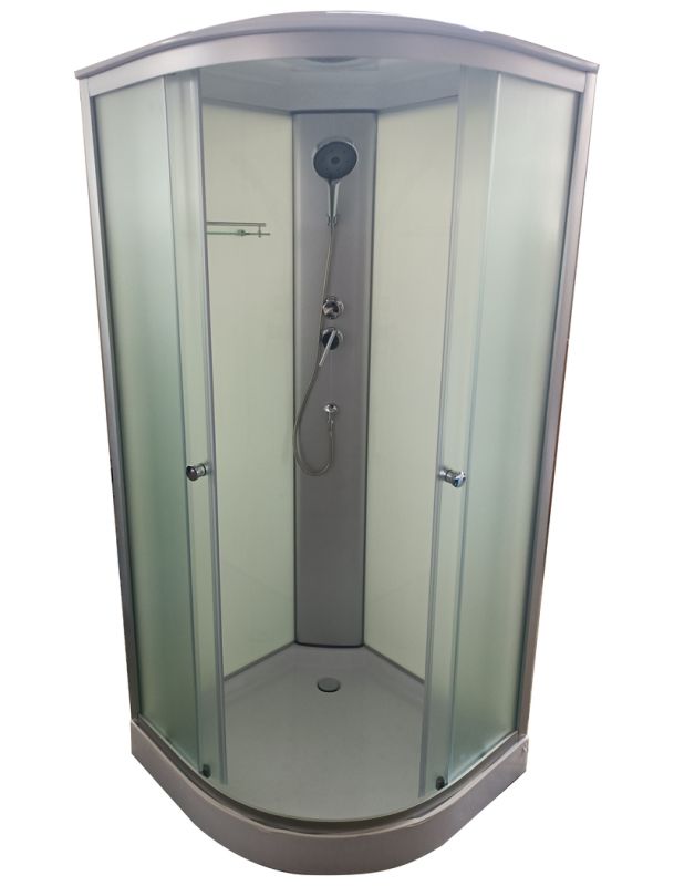 Бокс душовий без гідромасажу Mixxus STRONG SB02-90x90x215-FB SATIN з низьким піддоном (MI6886)