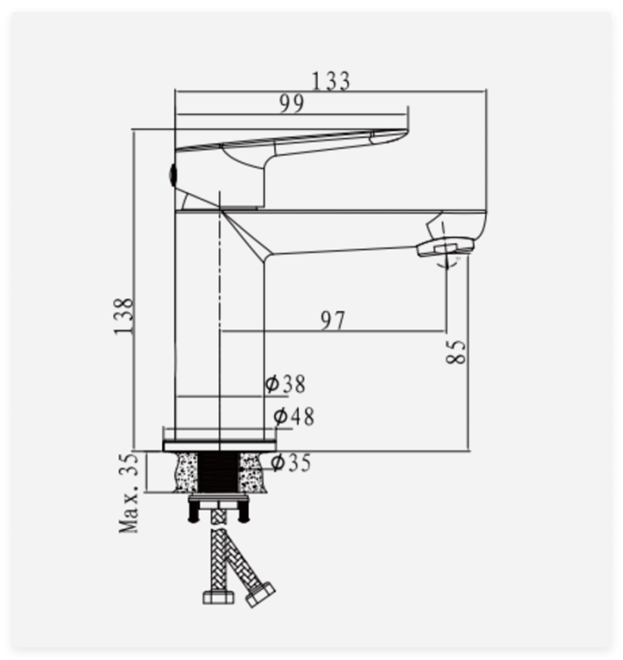 Змішувач для умивальника Haiba Parma 001 (NUT) (HB9680)